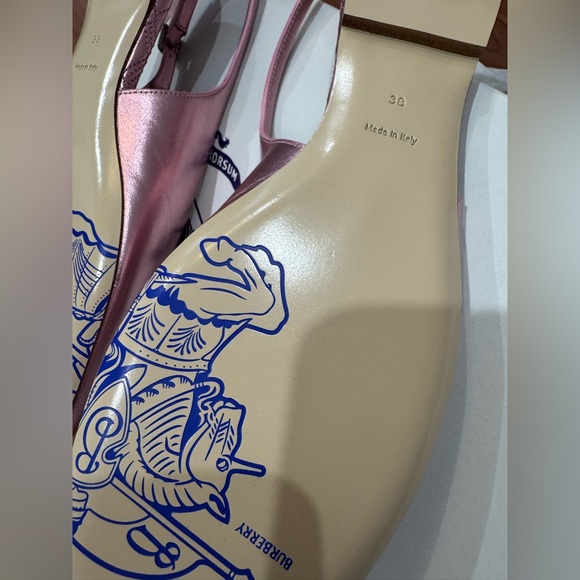 BURBERRY
Leather Baby Slingback Ballerinas In Flash